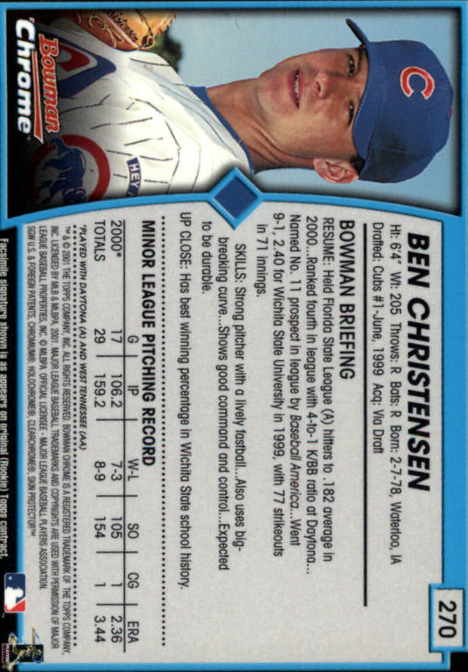 2001 Bowman Chrome Baseball YOU PICK - Bild 329 von 411