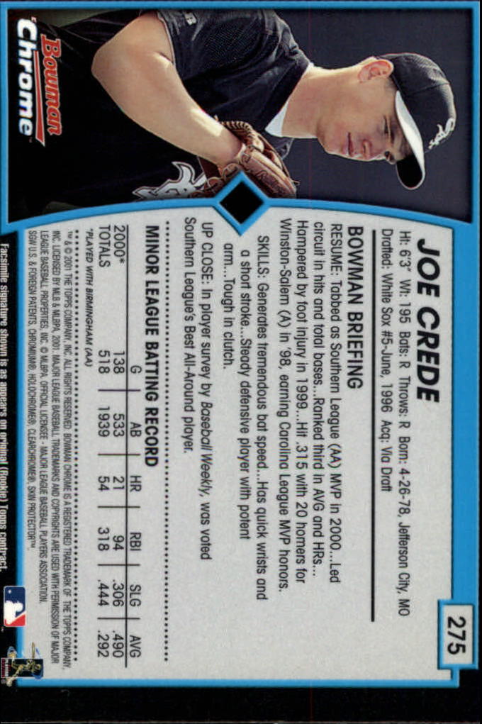 2001 Bowman Chrome Baseball YOU PICK - Bild 339 von 411