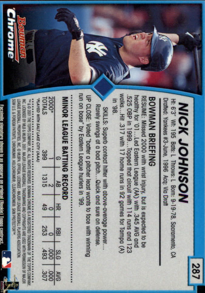 2001 Bowman Chrome Baseball YOU PICK - Bild 355 von 411