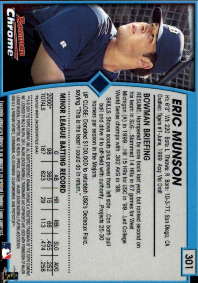 2001 Bowman Chrome Baseball YOU PICK - Bild 375 von 411