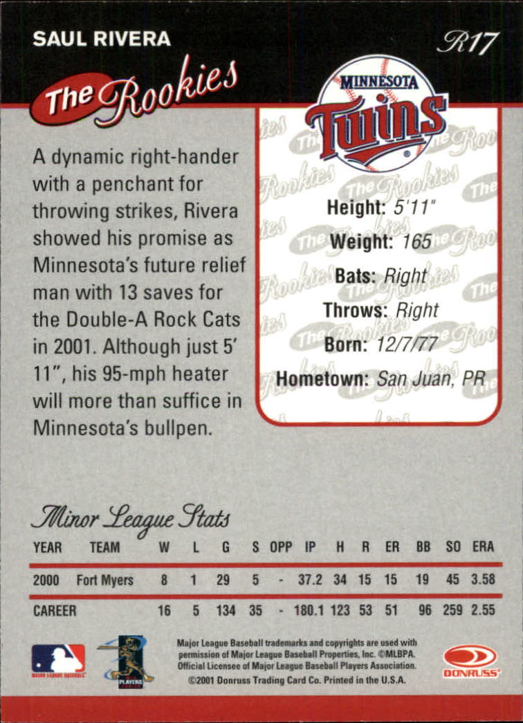 2001 Donruss Rookies Baseball Card Pick - Picture 19 of 112