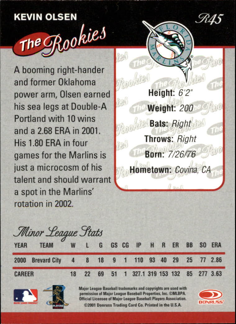 2001 Donruss Rookies Baseball Card Pick - Picture 49 of 112