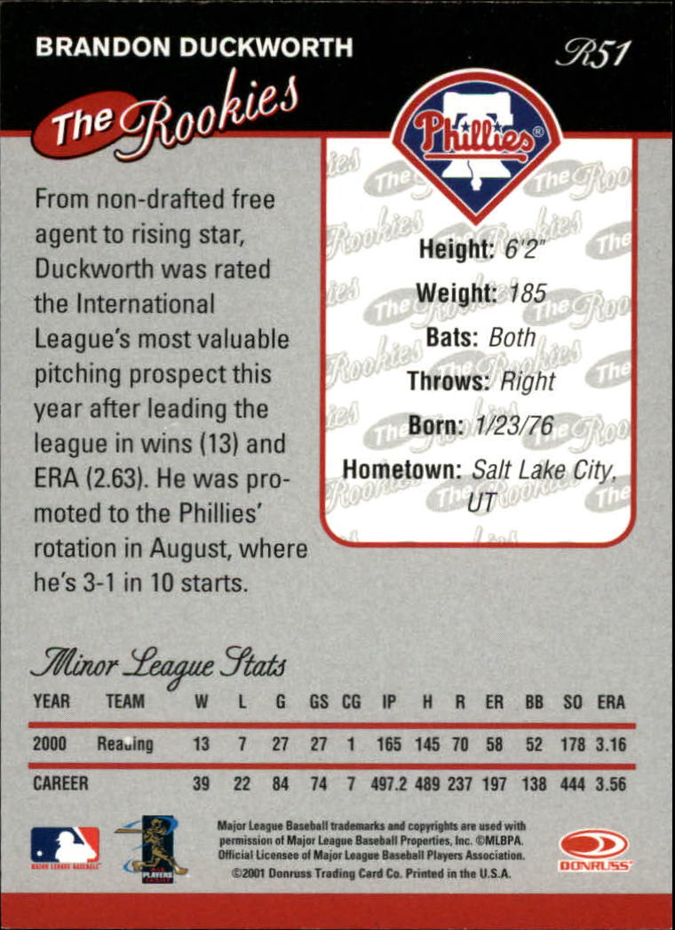 2001 Donruss Rookies Baseball Card Pick - Picture 59 of 112