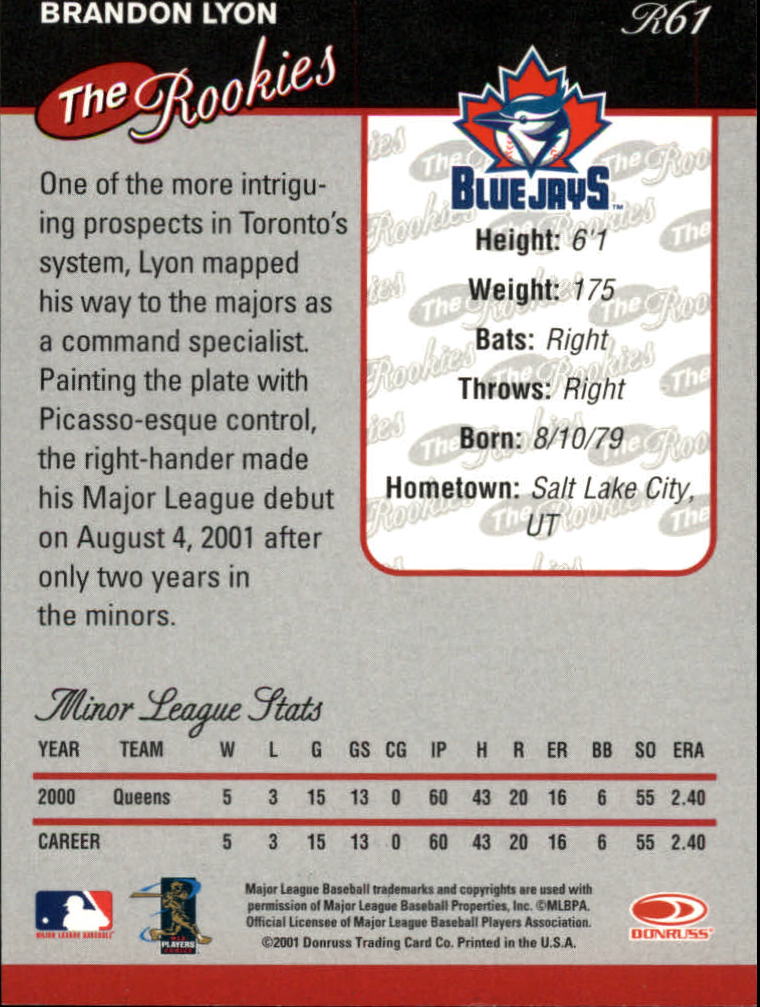 2001 Donruss Rookies Baseball Card Pick - Picture 67 of 112