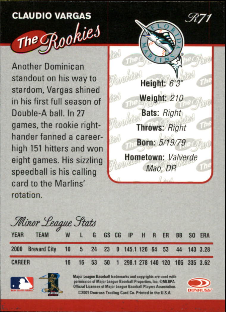 2001 Donruss Rookies Baseball Card Pick - Picture 73 of 112