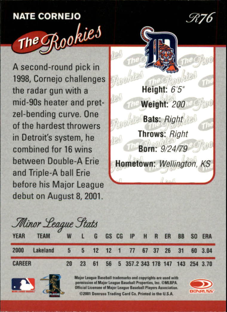 2001 Donruss Rookies Baseball Card Pick - Picture 81 of 112