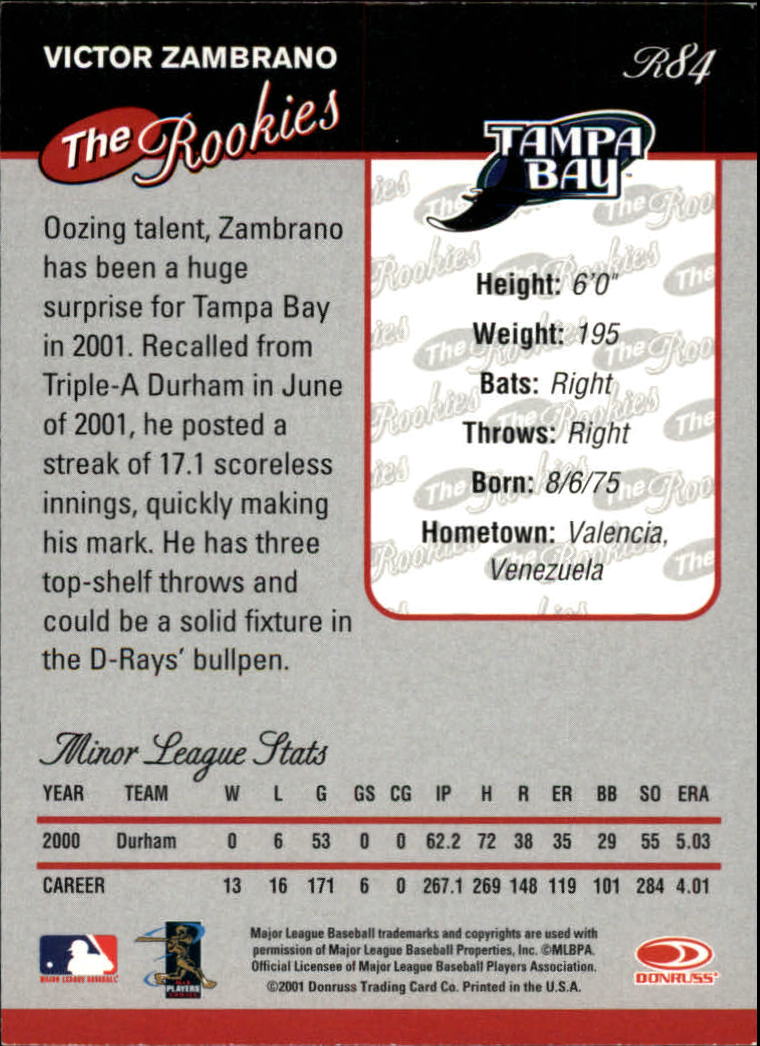 2001 Donruss Rookies Baseball Card Pick - Picture 87 of 112