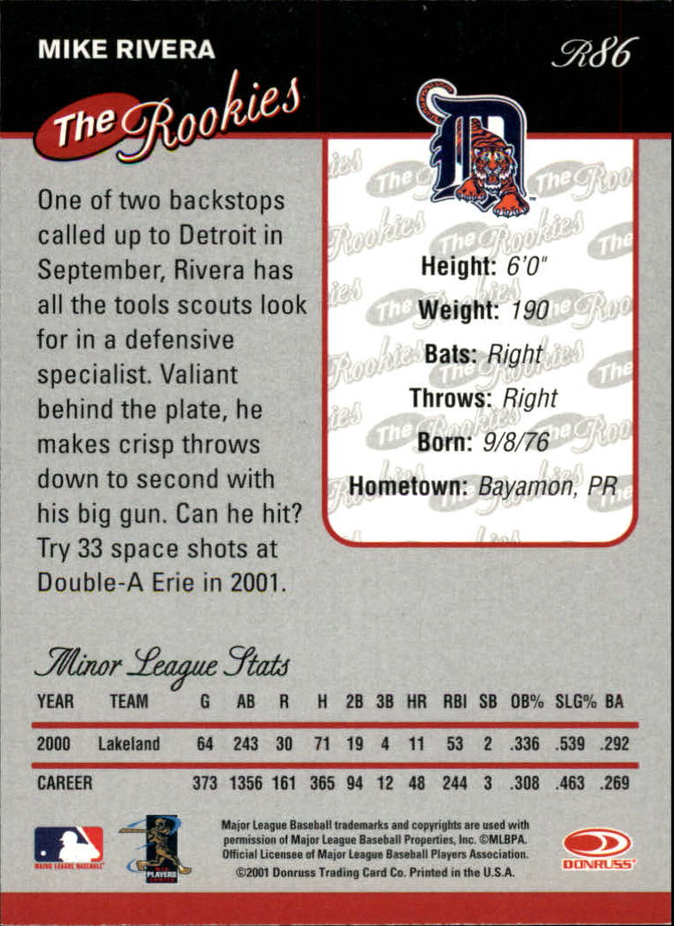 2001 Donruss Rookies Baseball Card Pick - Picture 91 of 112