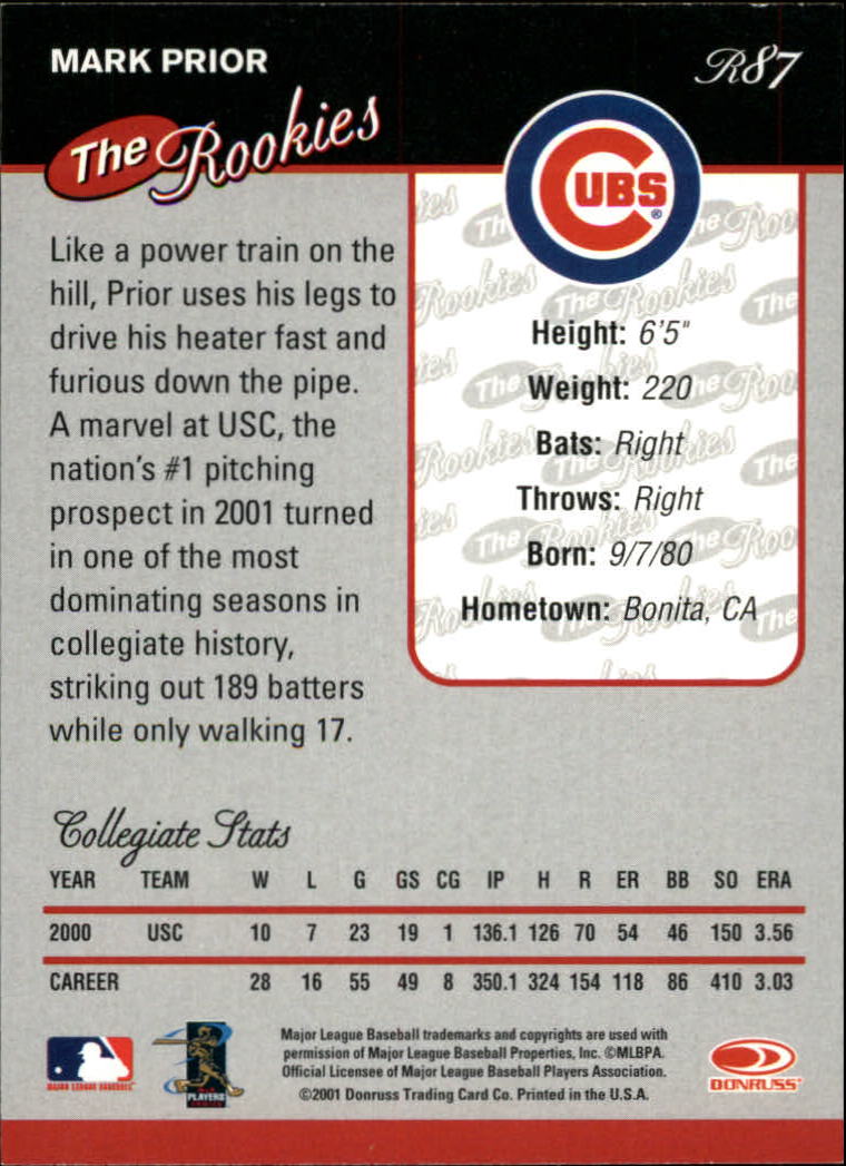 2001 Donruss Rookies Baseball Card Pick - Picture 93 of 112