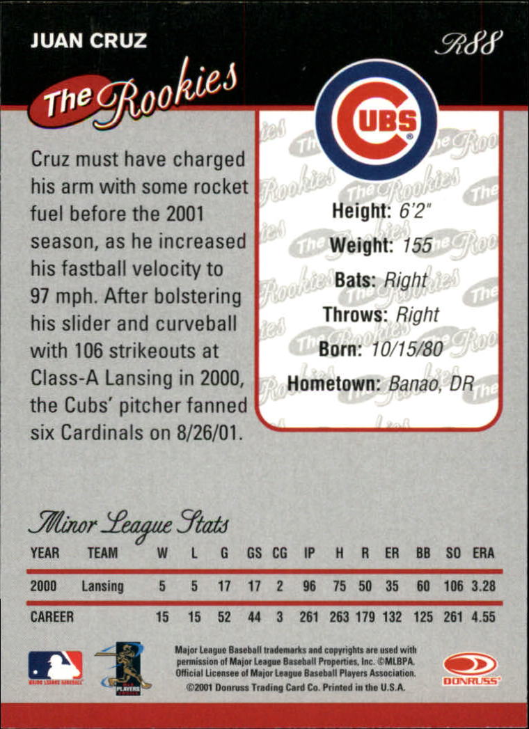 2001 Donruss Rookies Baseball Card Pick - Picture 95 of 112