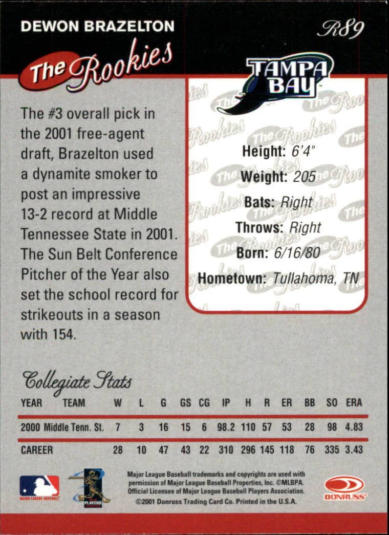 2001 Donruss Rookies Baseball Card Pick - Picture 97 of 112