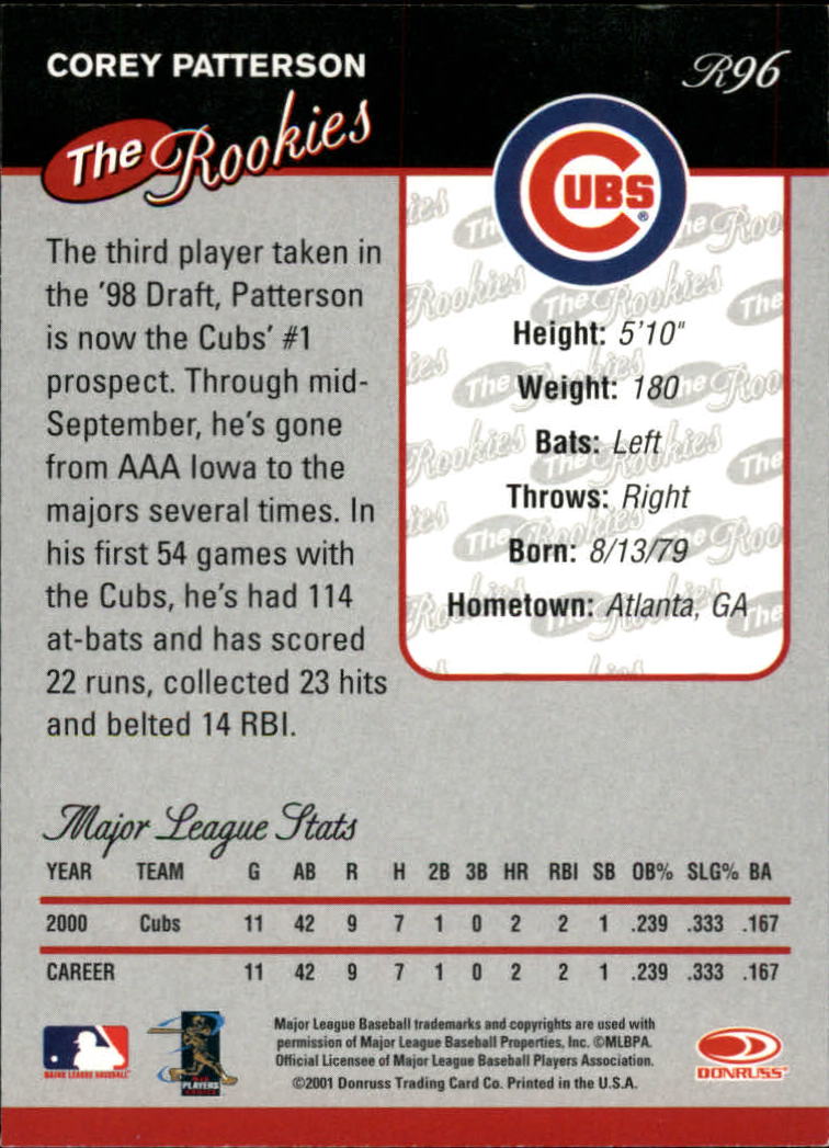2001 Donruss Rookies Baseball Card Pick - Picture 99 of 112