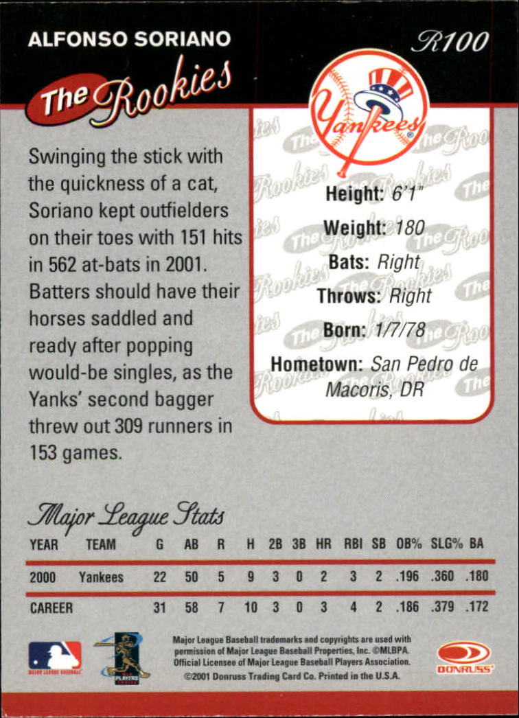2001 Donruss Rookies Baseball Card Pick - Picture 105 of 112
