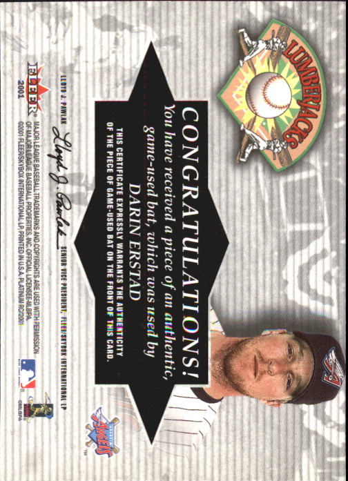 Carte Fleer Platinum Baseball 2001 "Inserto, gioco usato e parallelo" - Foto 19 di 28