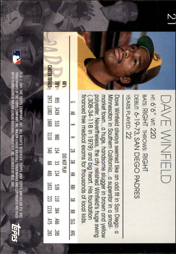 2001 Topps American Pie Baseball - Picture 43 of 312