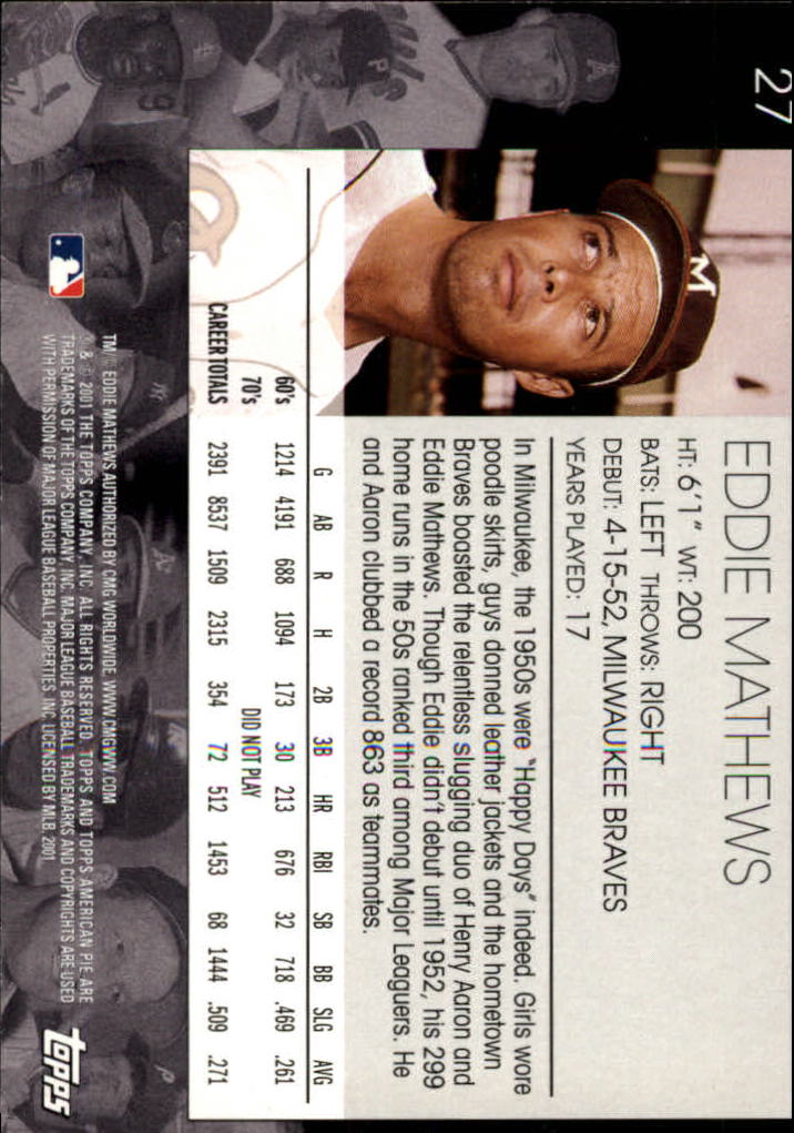 2001 Topps American Pie Baseball - Picture 53 of 312
