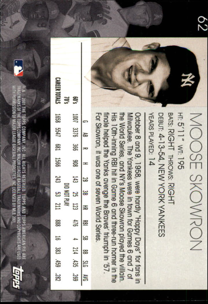 2001 Topps American Pie Baseball - Picture 123 of 312