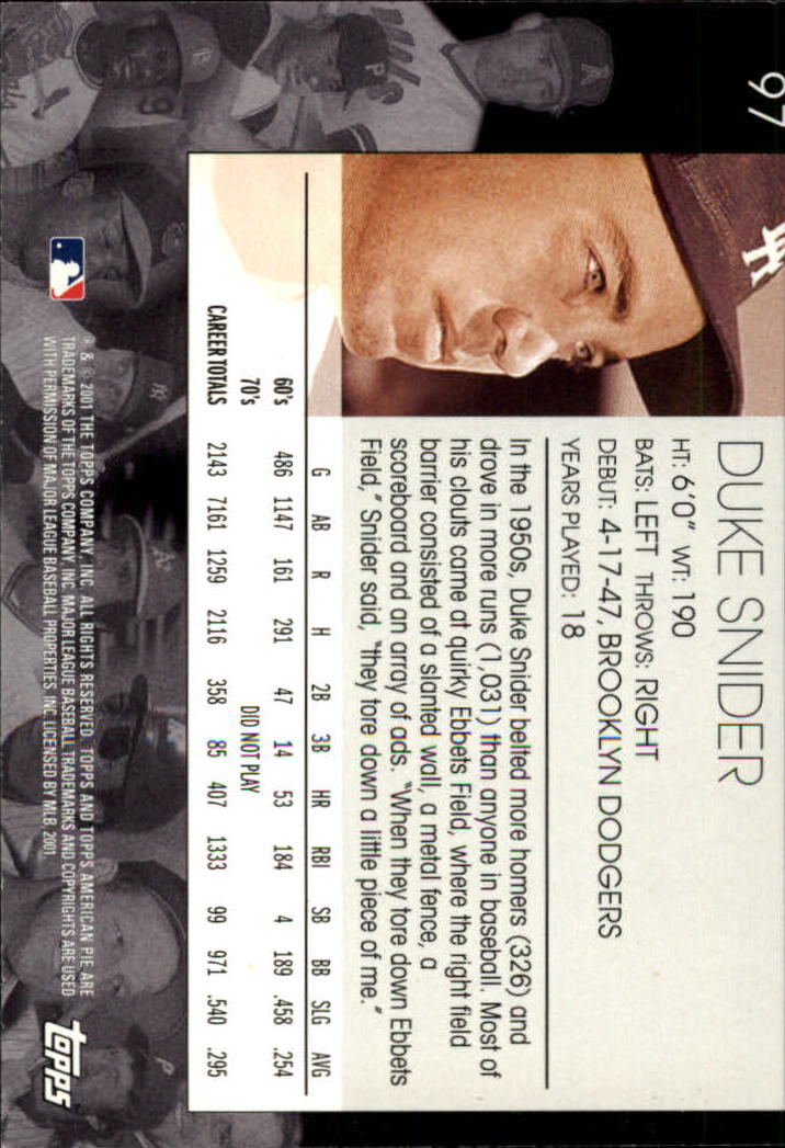 2001 Topps American Pie Baseball - Picture 189 of 312