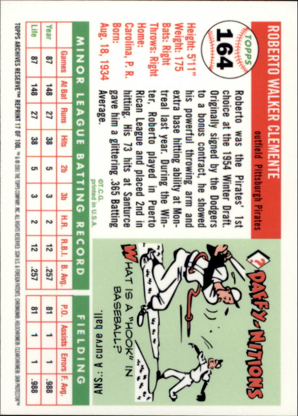 2001 Topps Archives Reserve Baseball YOU PICK - Bild 20 von 115