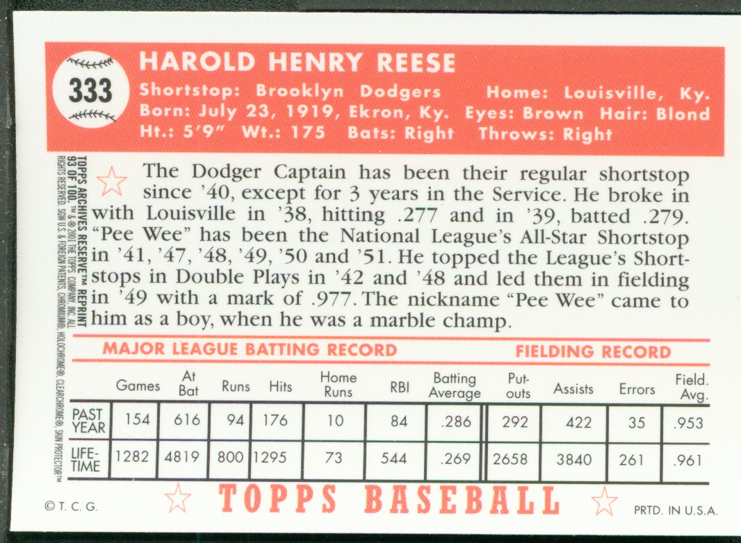 2001 Topps Archives Reserve Baseball YOU PICK - Bild 109 von 115