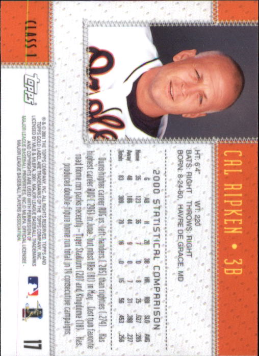 2001 Topps Gold Label Baseball - Picture 23 of 183