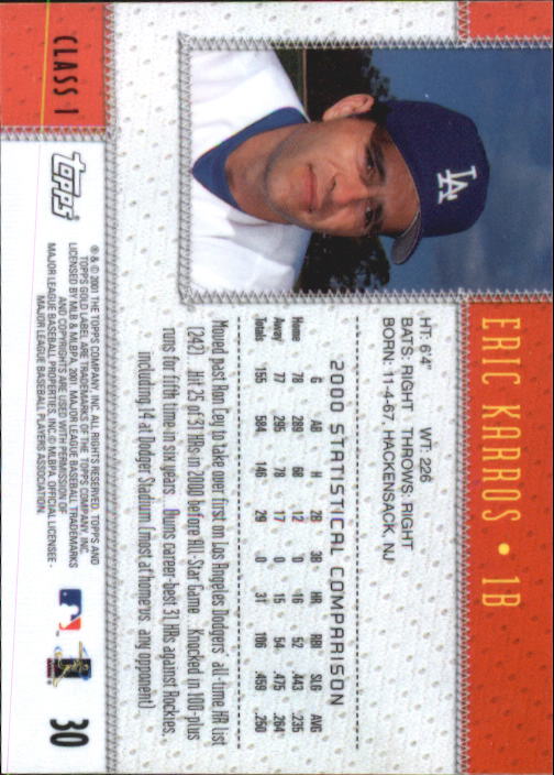 2001 Topps Gold Label Baseball - Picture 31 of 183