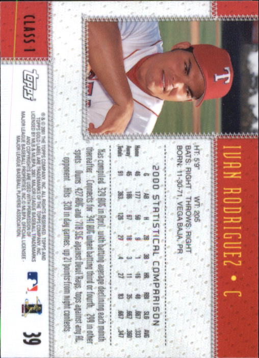 2001 Topps Gold Label Baseball - Picture 45 of 183