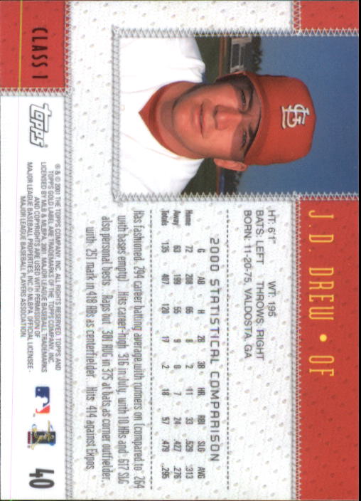 2001 Topps Gold Label Baseball - Picture 47 of 183
