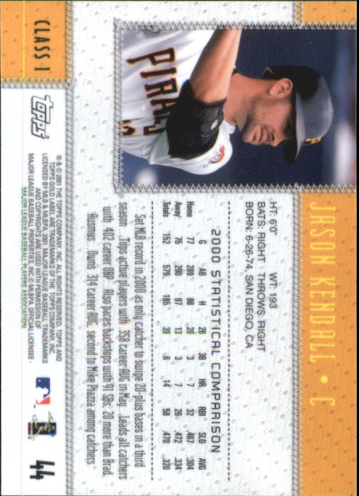 2001 Topps Gold Label Baseball - Picture 53 of 183
