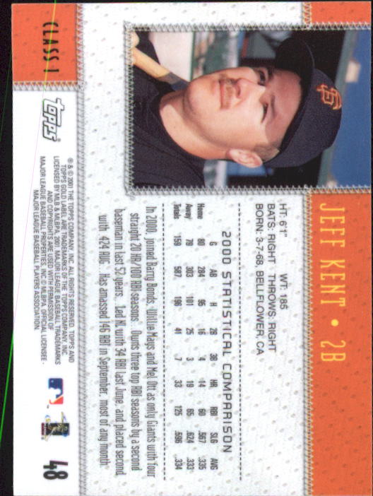 2001 Topps Gold Label Baseball - Picture 59 of 183