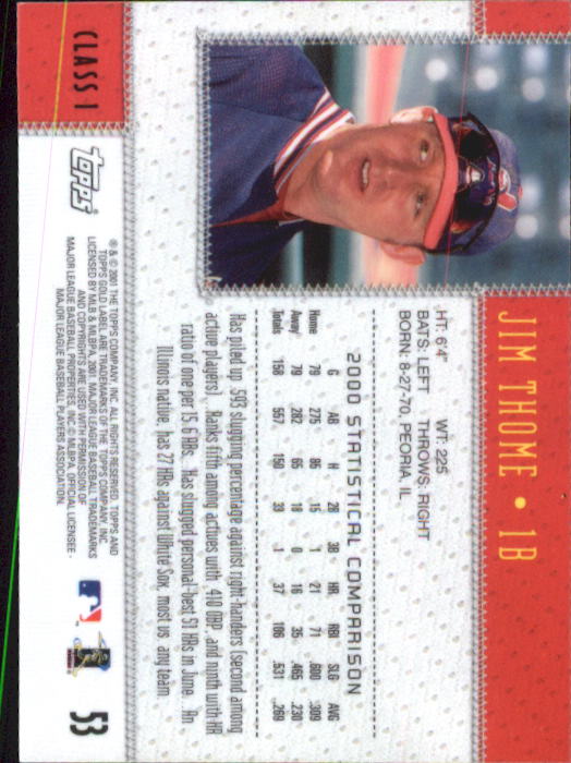 2001 Topps Gold Label Baseball - Picture 65 of 183
