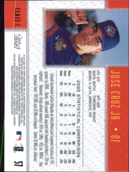 2001 Topps Gold Label Baseball - Picture 69 of 183