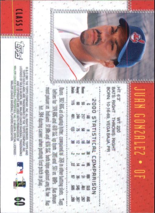 2001 Topps Gold Label Baseball - Picture 75 of 183