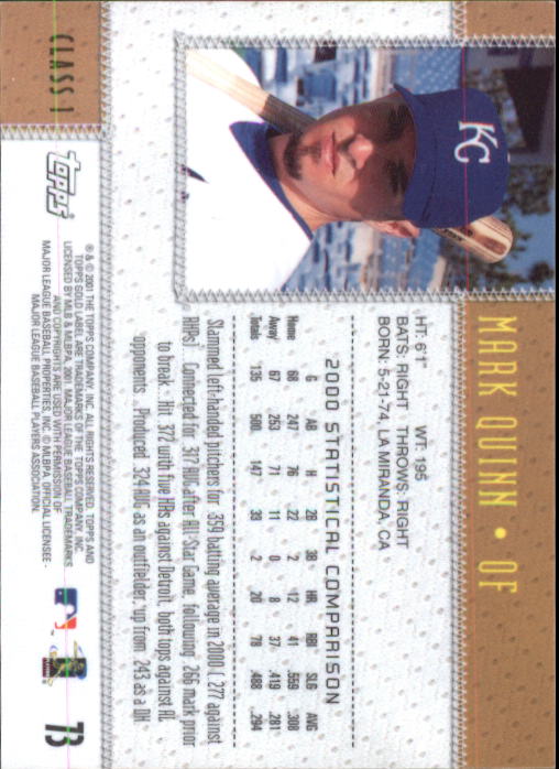 2001 Topps Gold Label Baseball - Picture 95 of 183