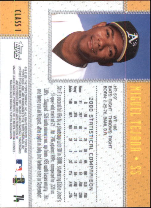 2001 Topps Gold Label Baseball - Picture 97 of 183