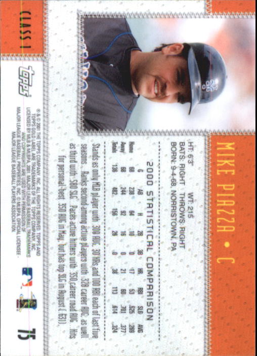 2001 Topps Gold Label Baseball - Picture 99 of 183