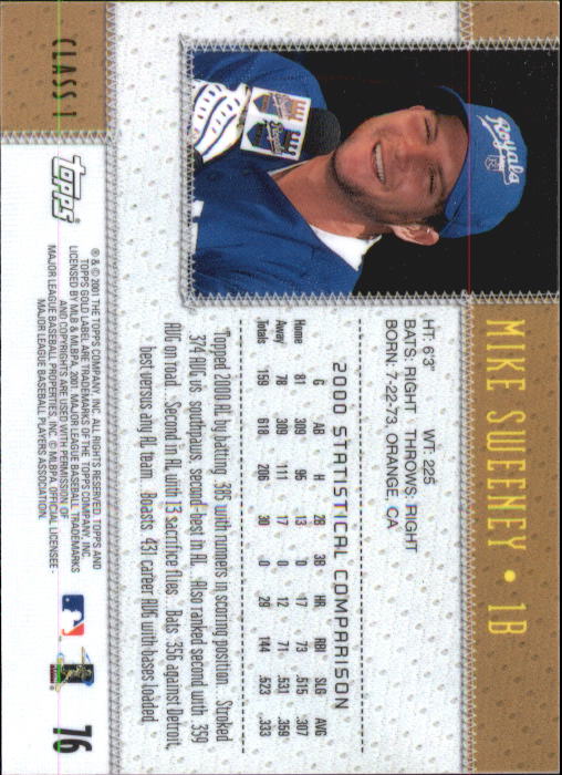 2001 Topps Gold Label Baseball - Picture 101 of 183