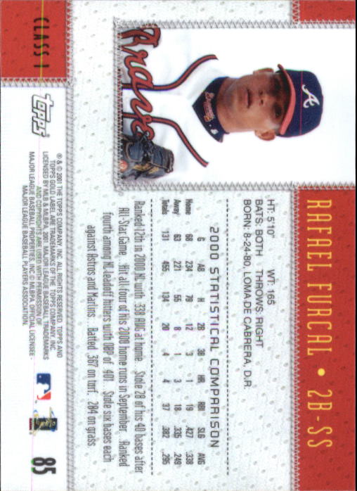 2001 Topps Gold Label Baseball - Picture 115 of 183