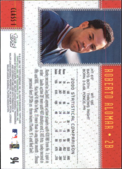 2001 Topps Gold Label Baseball - Picture 127 of 183