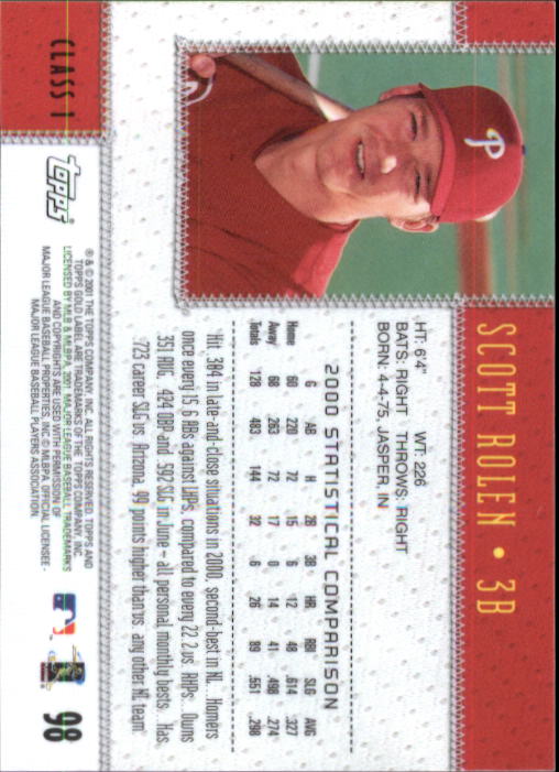 2001 Topps Gold Label Baseball - Picture 133 of 183