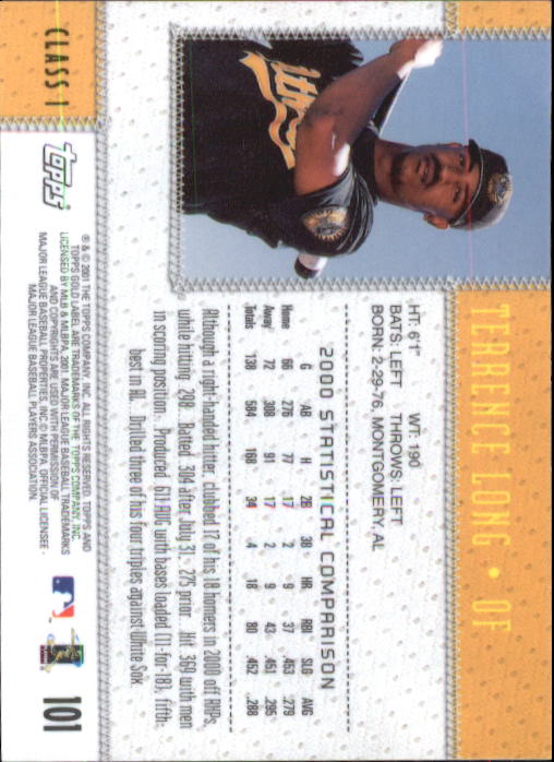 2001 Topps Gold Label Baseball - Picture 139 of 183