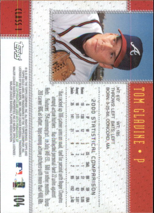 2001 Topps Gold Label Baseball - Picture 145 of 183