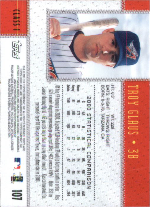 2001 Topps Gold Label Baseball - Picture 147 of 183