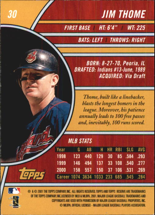 2001 Topps Reserve Baseball - Picture 57 of 81