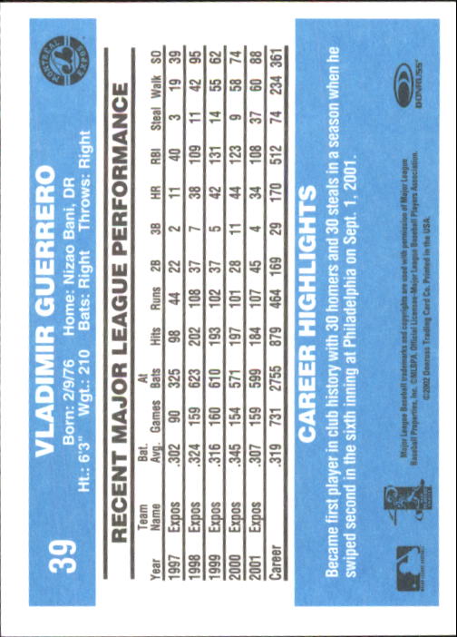 2002 Donruss Originals Baseball "Main Set" Cards #1 to #423 - Picture 29 of 323