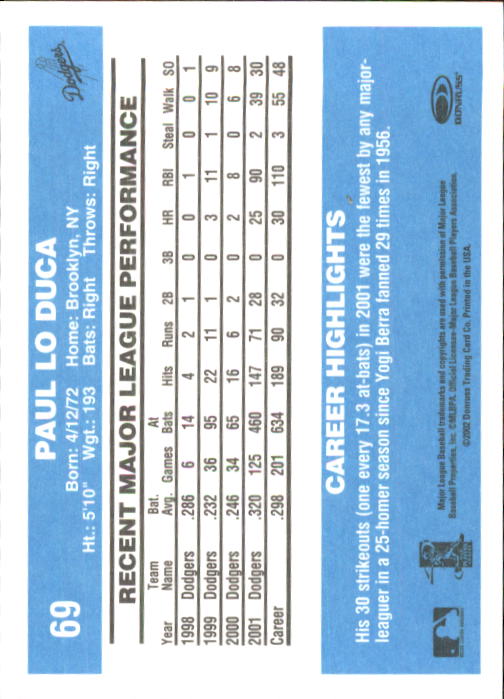 2002 Donruss Originals Baseball "Main Set" Cards #1 to #423 - Picture 51 of 323