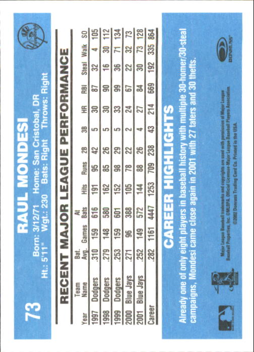 2002 Donruss Originals Baseball "Main Set" Cards #1 to #423 - Picture 53 of 323