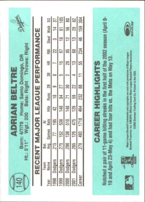 2002 Donruss Originals Baseball "Main Set" Cards #1 to #423 - Picture 109 of 323