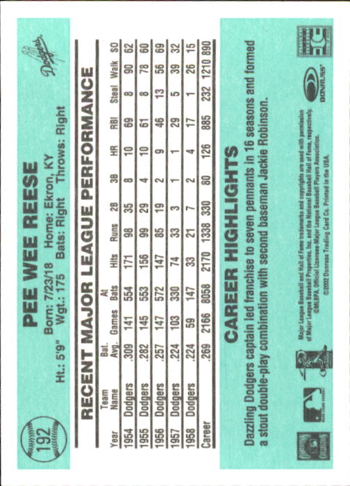 2002 Donruss Originals Baseball "Main Set" Cards #1 to #423 - Picture 151 of 323