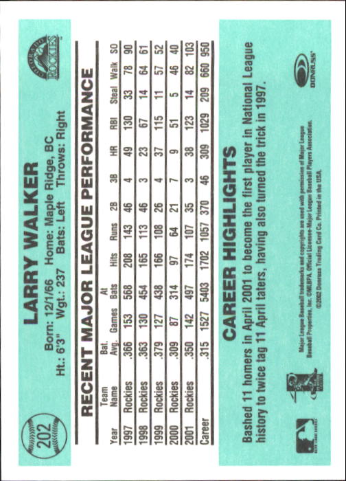2002 Donruss Originals Baseball "Main Set" Cards #1 to #423 - Picture 159 of 323